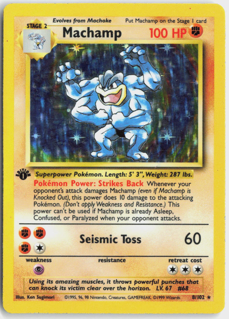 Machamp - Base Set #8/102 - Lightly Played - Holofoil
