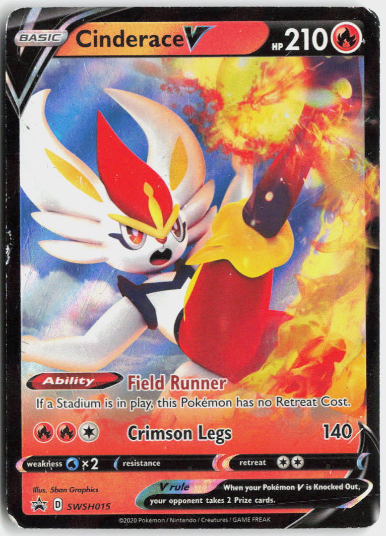 Cinderace V - SWSH Black Star Promos #SWSH015/307 - Heavily Played - Holofoil