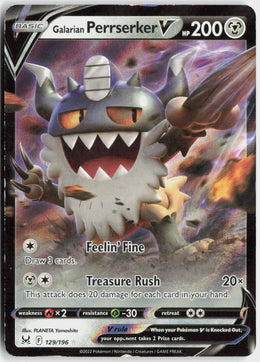 Galarian Perrserker V - Lost Origin #129/196 - Near Mint - Holofoil