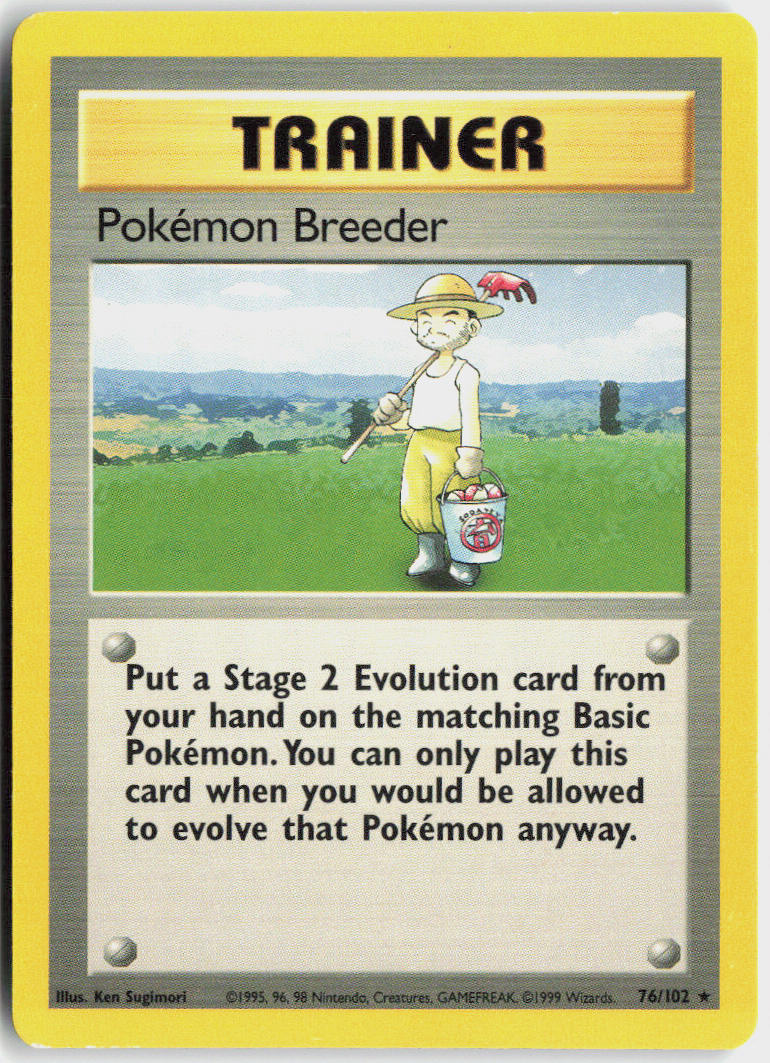 Pokémon Breeder - Base Set #76/102 - Lightly Played - Normal