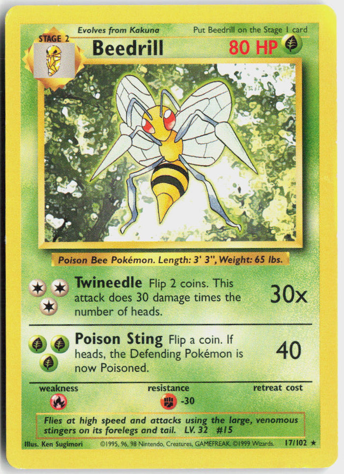 Beedrill - Base Set #17/102 - Lightly Played - Normal