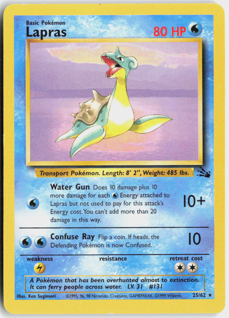 Lapras - Fossil #25/62 - Lightly Played - Normal