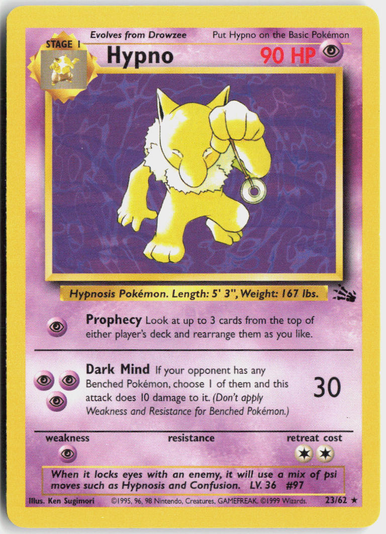 Hypno - Fossil #23/62 - Lightly Played - Normal