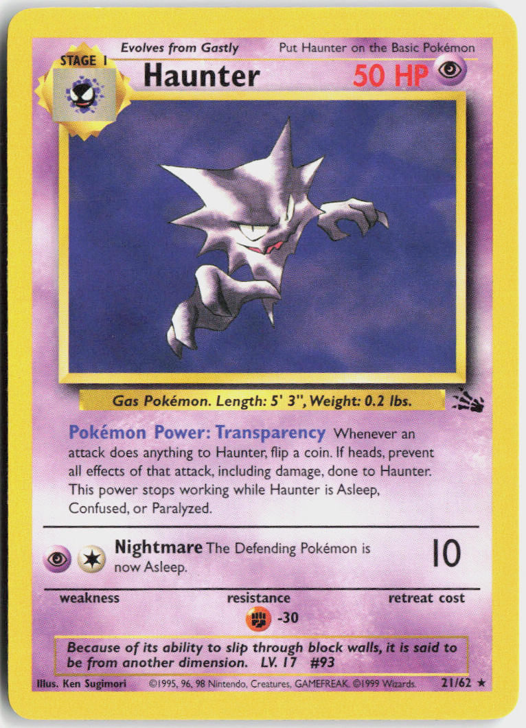 Haunter - Fossil #21/62 - Lightly Played - Normal