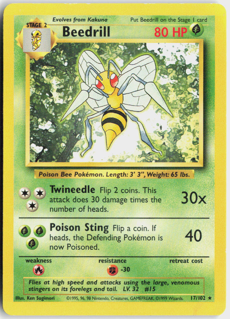 Beedrill - Base Set #17/102 - Lightly Played - Normal