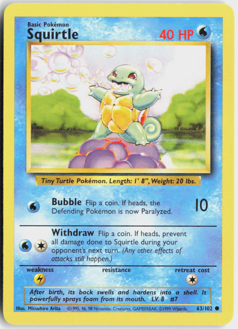 Squirtle - Base Set #63/102 - Lightly Played - Normal