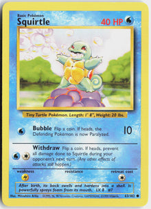 Squirtle - Base Set #63/102 - Lightly Played - Normal
