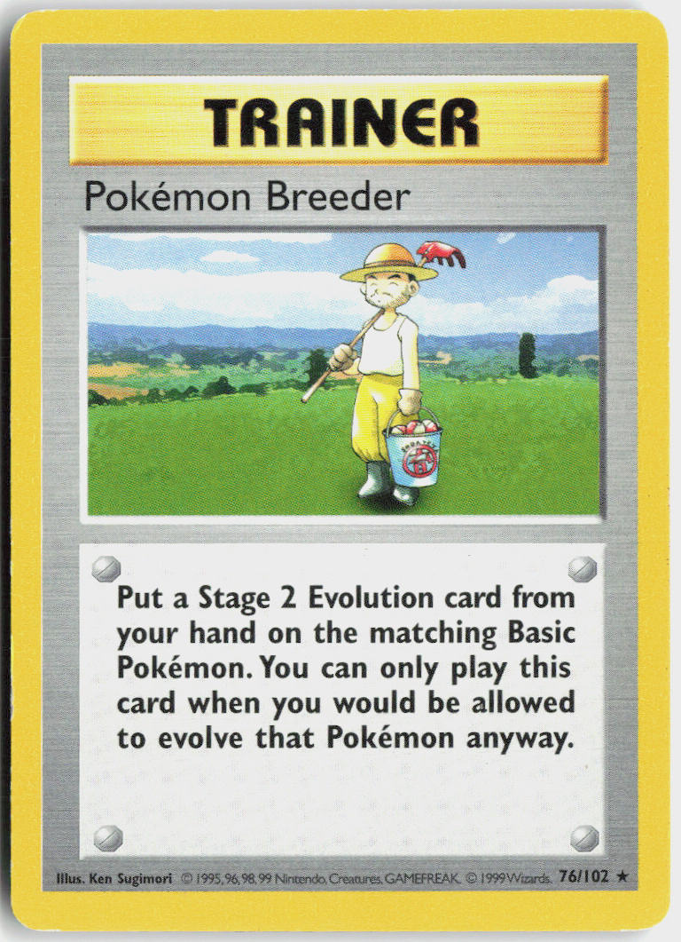 Pokémon Breeder - Base Set #76/102 - Lightly Played - Normal