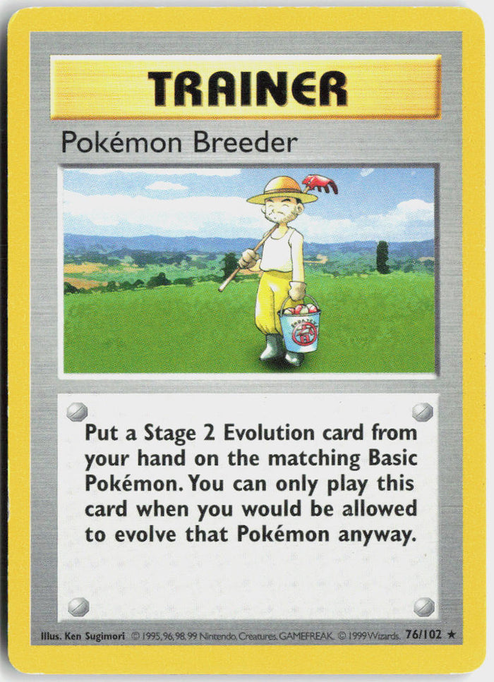 Pokémon Breeder - Base Set #76/102 - Lightly Played - Normal