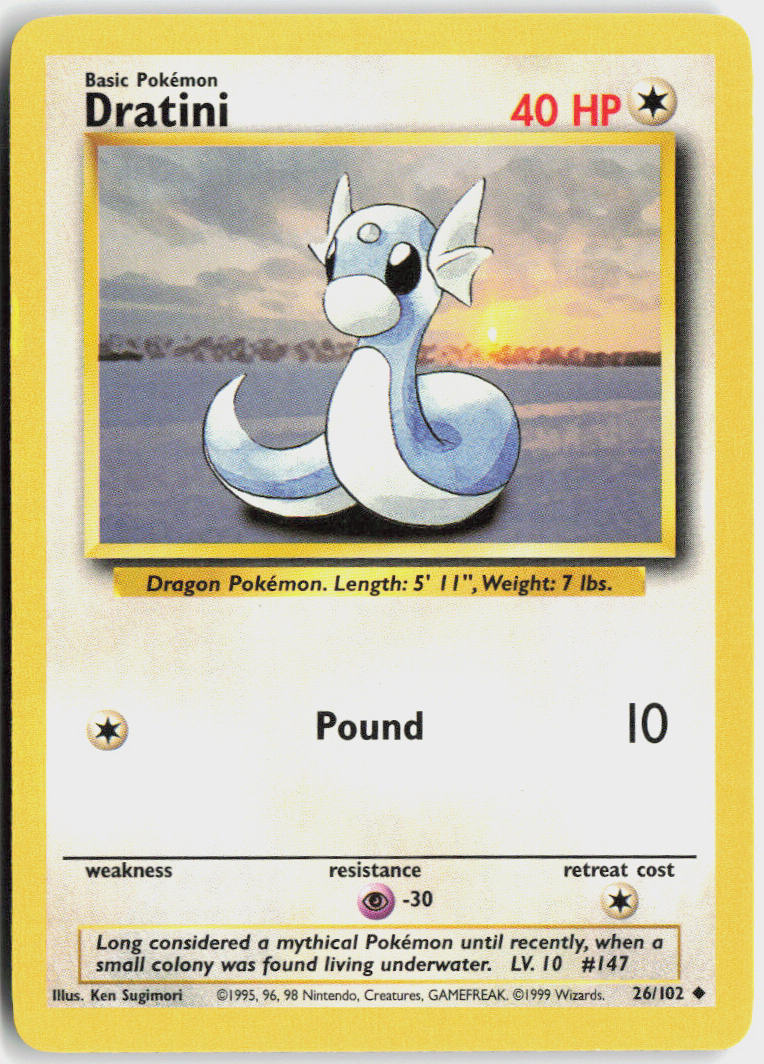 Dratini - Base Set #26/102 - Lightly Played - Normal