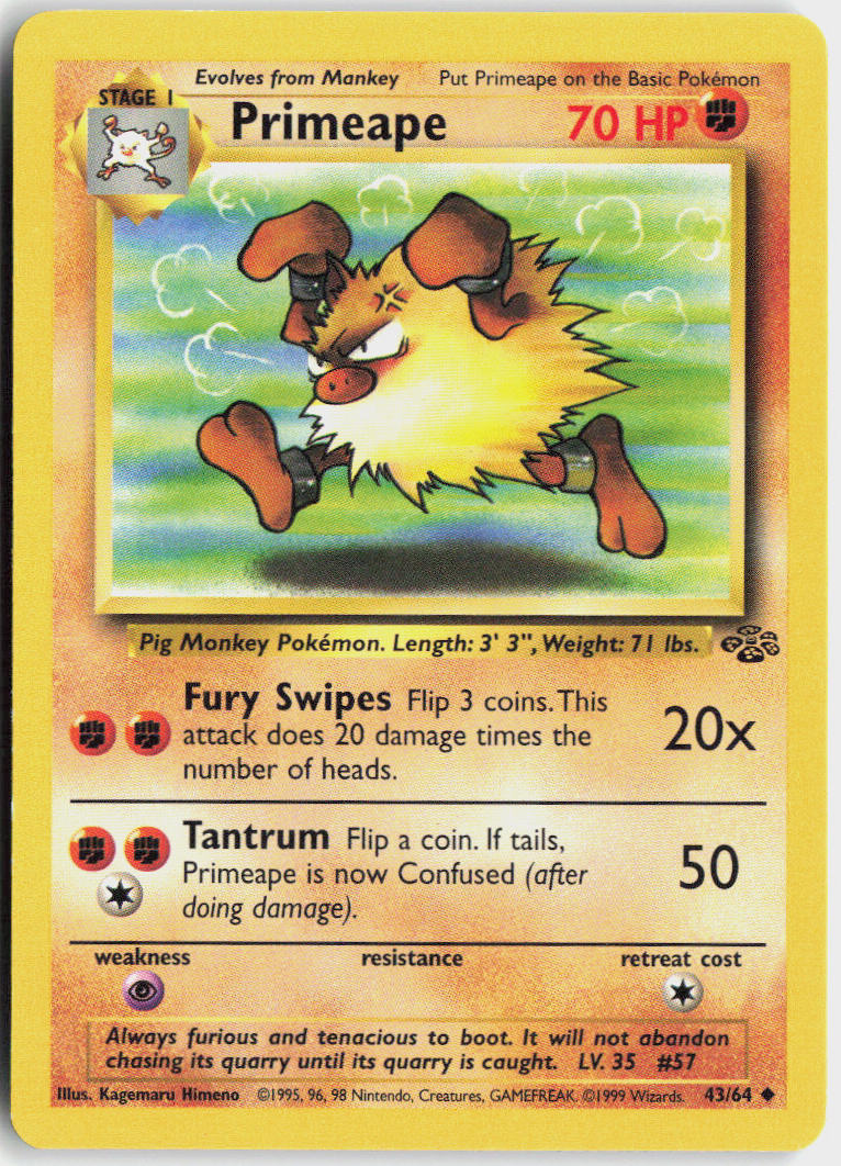 Primeape - Jungle #43/64 - Lightly Played - Normal