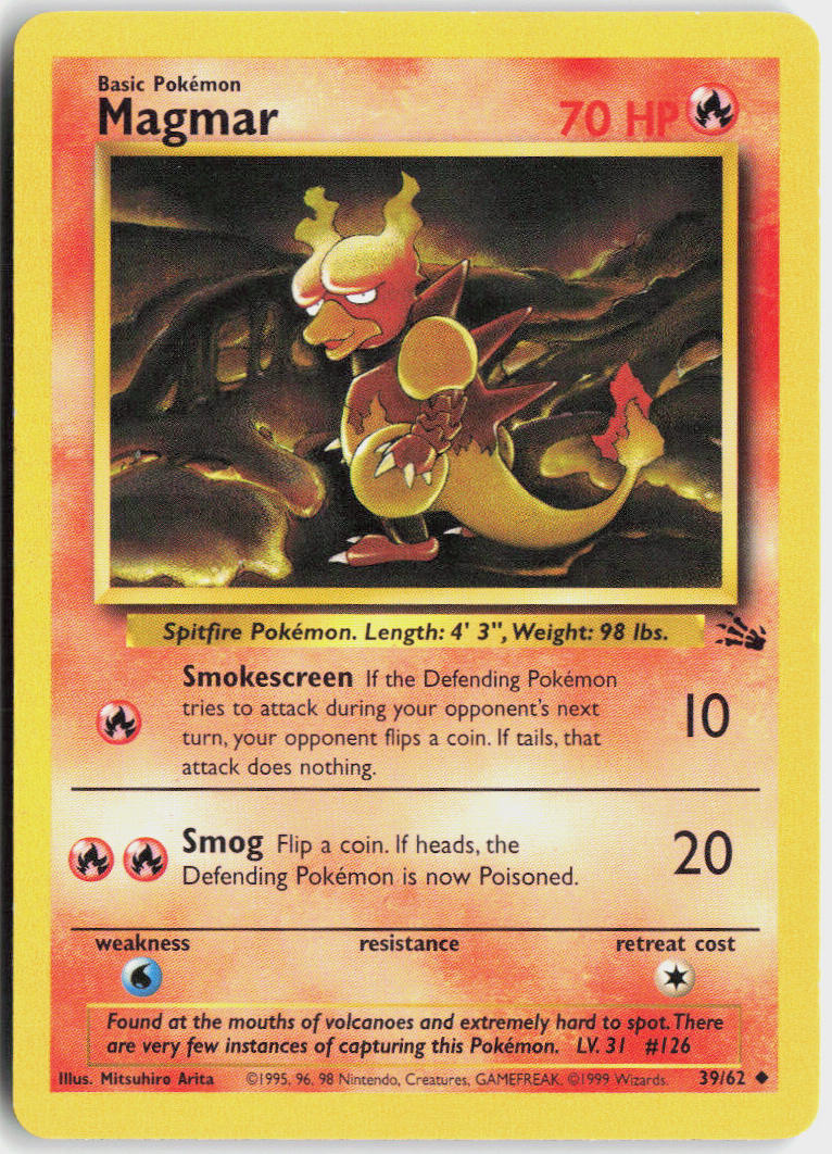 Magmar - Fossil #39/62 - Lightly Played - Normal