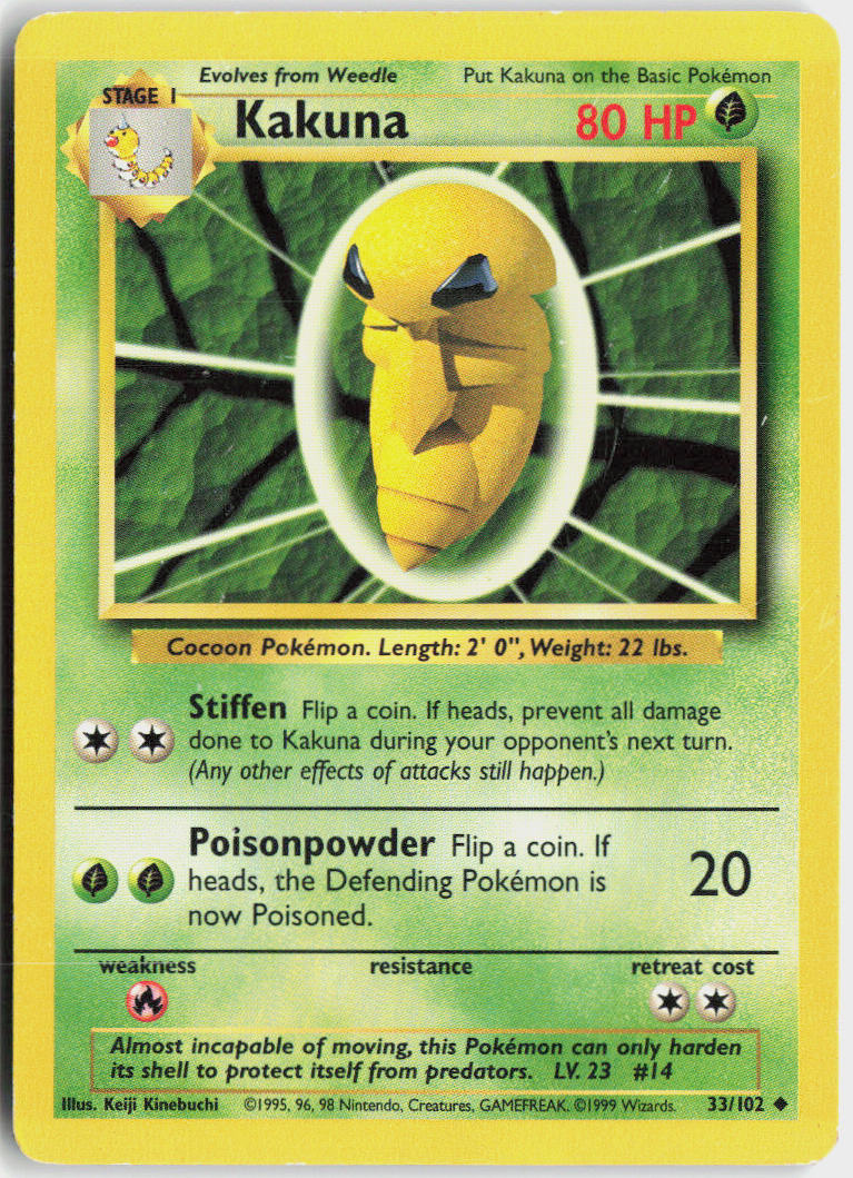 Kakuna - Base Set #33/102 - Lightly Played - Normal