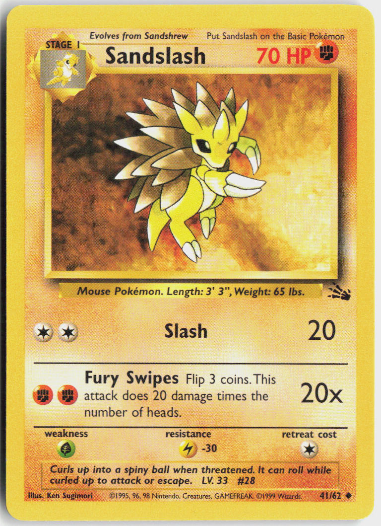 Sandslash - Fossil #41/62 - Lightly Played - Normal