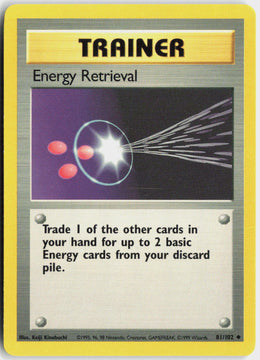 Energy Retrieval - Base Set #81/102 - Lightly Played - Normal