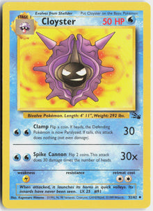 Cloyster - Fossil #32/62 - Lightly Played - Normal