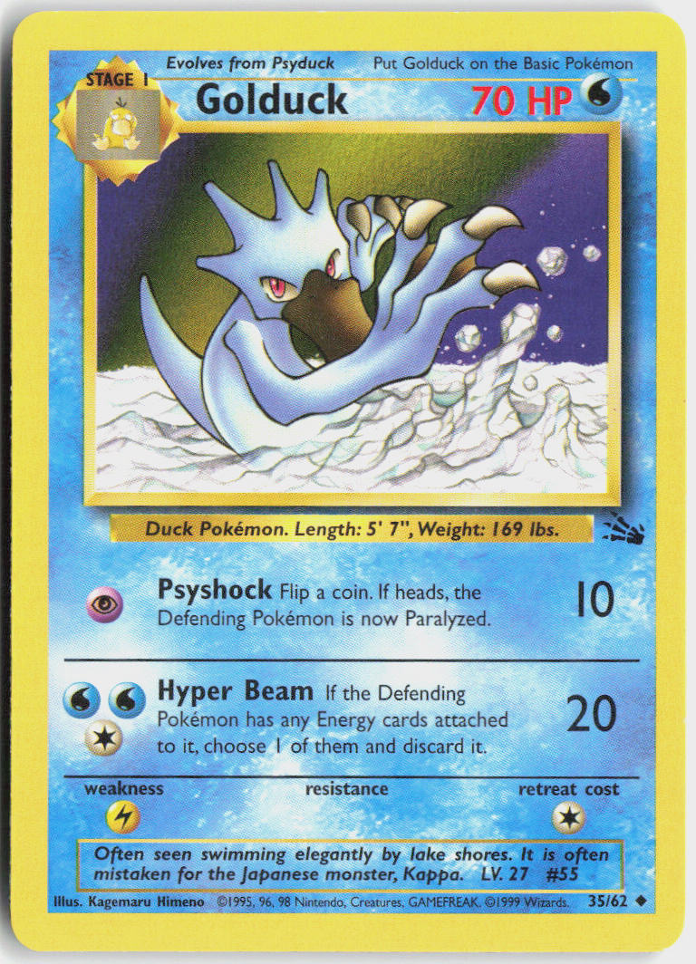 Golduck - Fossil #35/62 - Lightly Played - Normal