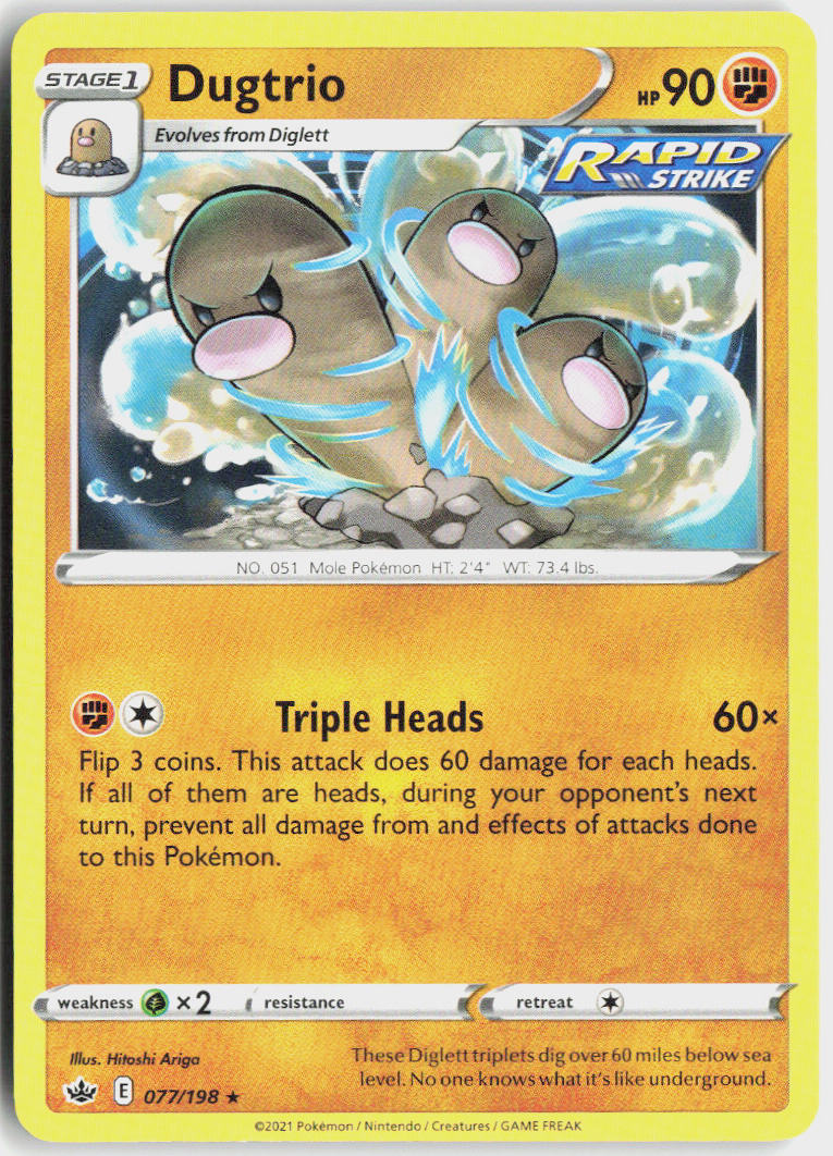 Dugtrio - Chilling Reign #77/198 - Near Mint - Normal