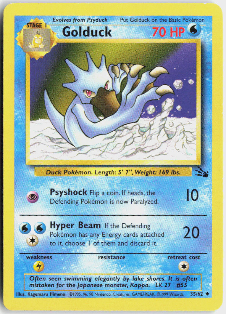 Golduck - Fossil #35/62 - Lightly Played - Normal