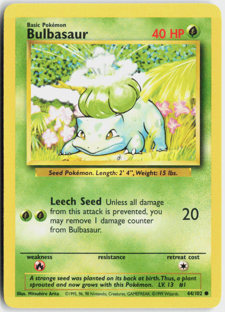Bulbasaur - Base Set #44/102 - Lightly Played - Normal