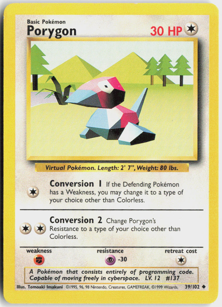 Porygon - Base Set #39/102 - Lightly Played - Normal