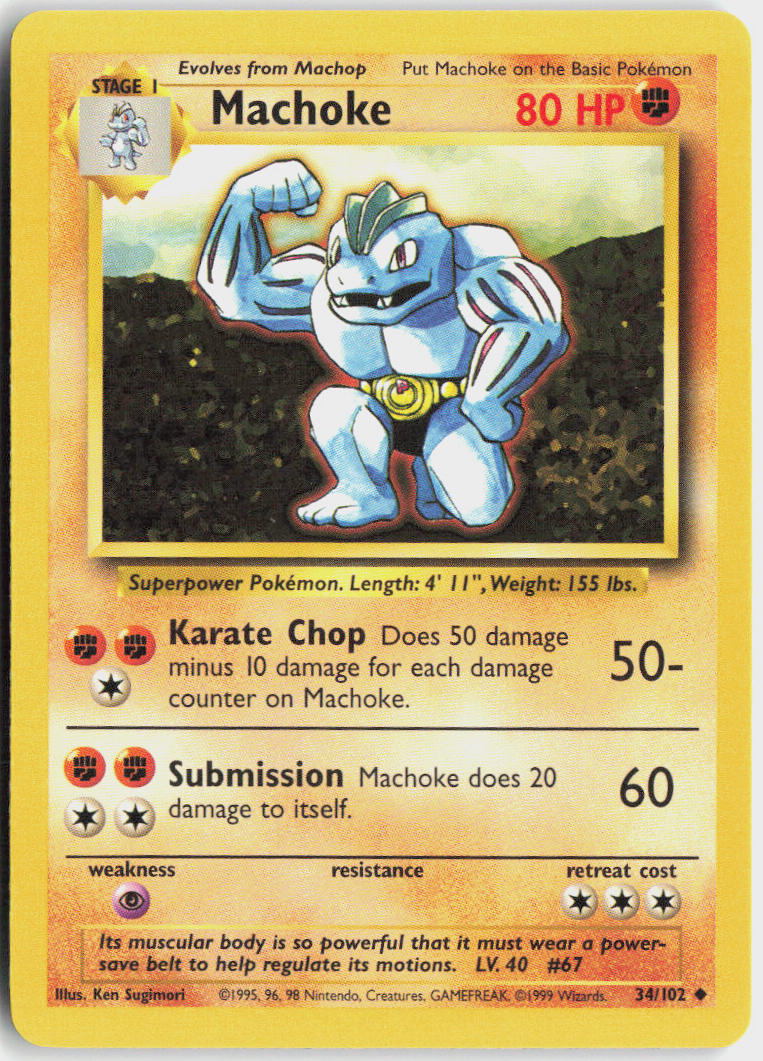 Machoke - Base Set #34/102 - Lightly Played - Normal