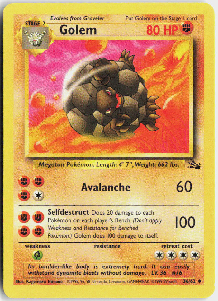 Golem - Fossil #36/62 - Lightly Played - Normal