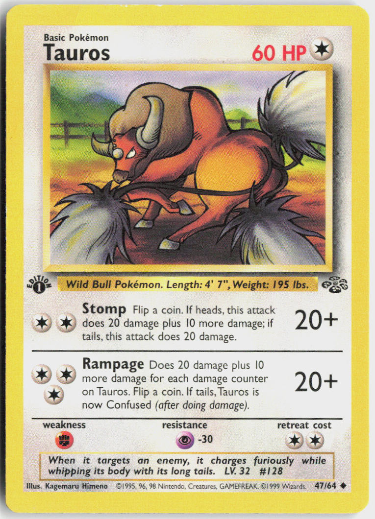 Tauros - Jungle #47/64 - Moderately Played - Normal