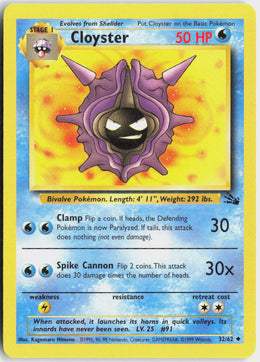 Cloyster - Fossil #32/62 - Lightly Played - Normal