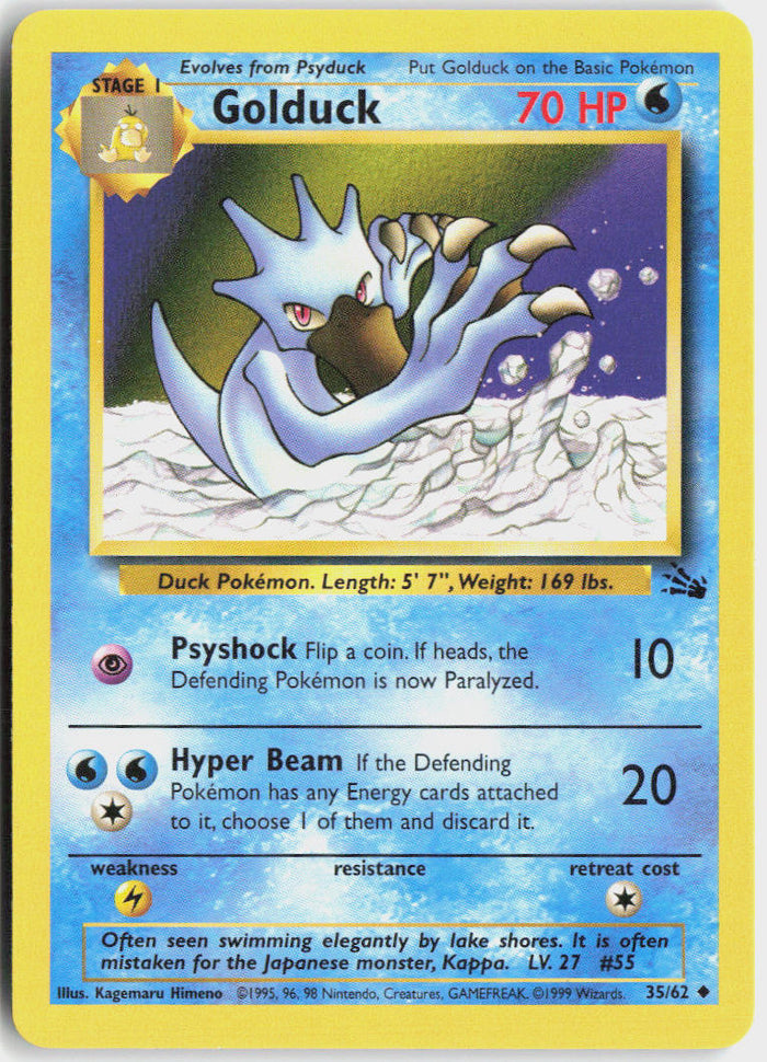 Golduck - Fossil #35/62 - Lightly Played - Normal
