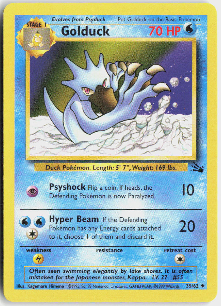Golduck - Fossil #35/62 - Lightly Played - Normal
