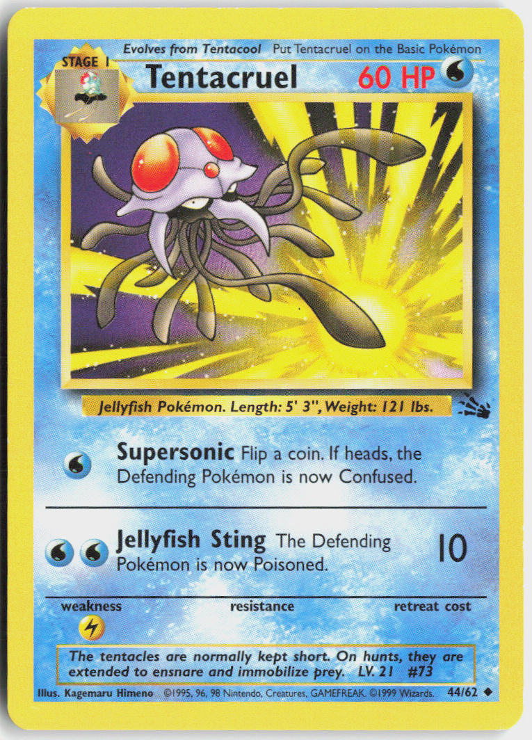 Tentacruel - Fossil #44/62 - Lightly Played - Normal