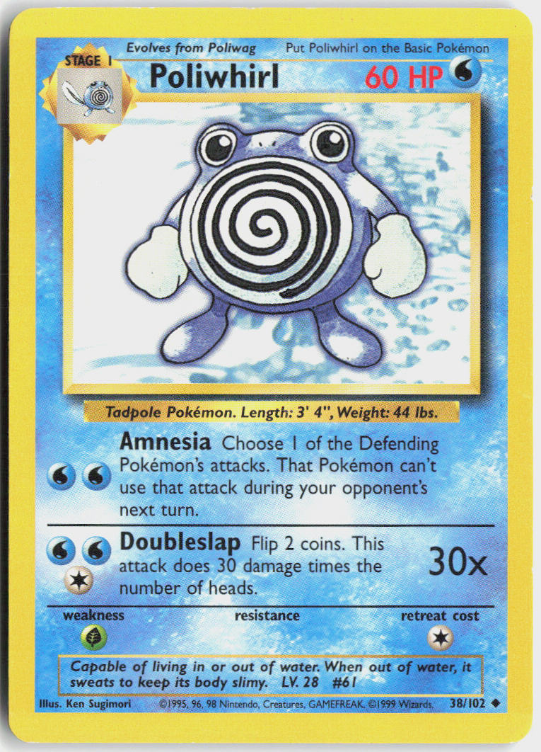 Poliwhirl - Base Set #38/102 - Lightly Played - Normal