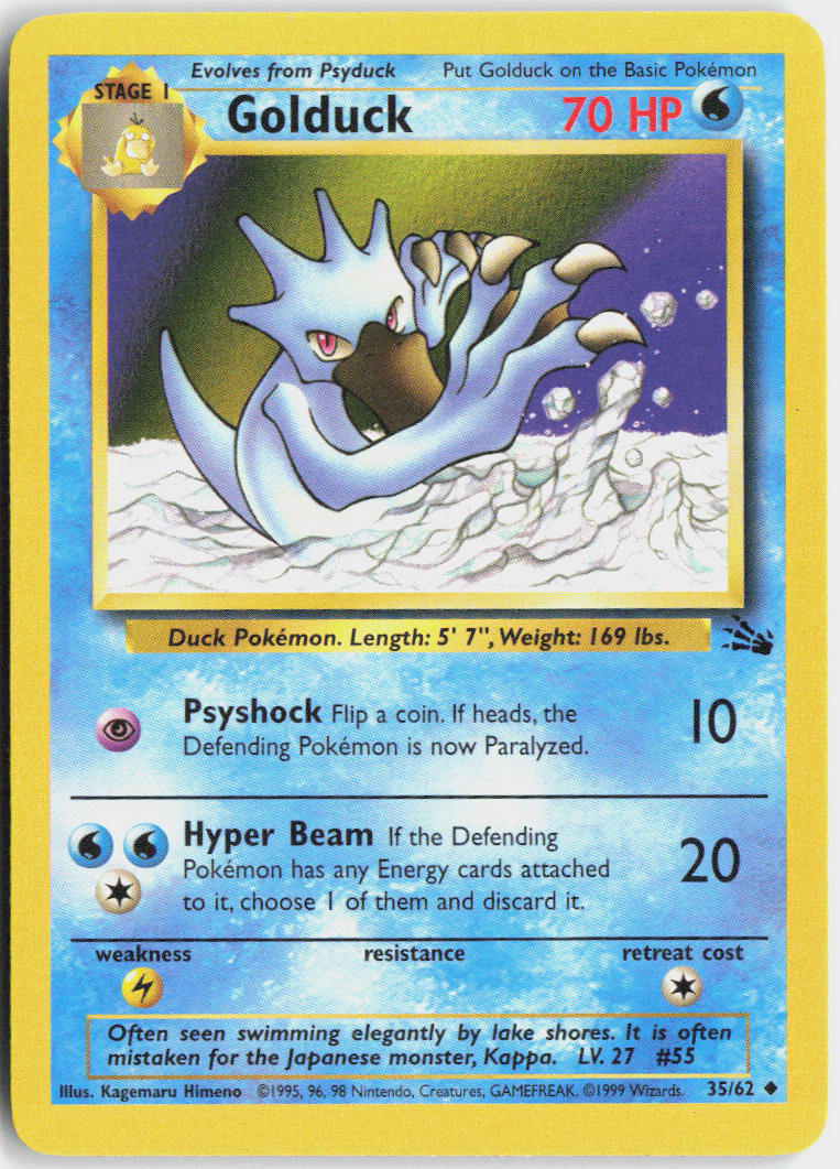 Golduck - Fossil #35/62 - Lightly Played - Normal