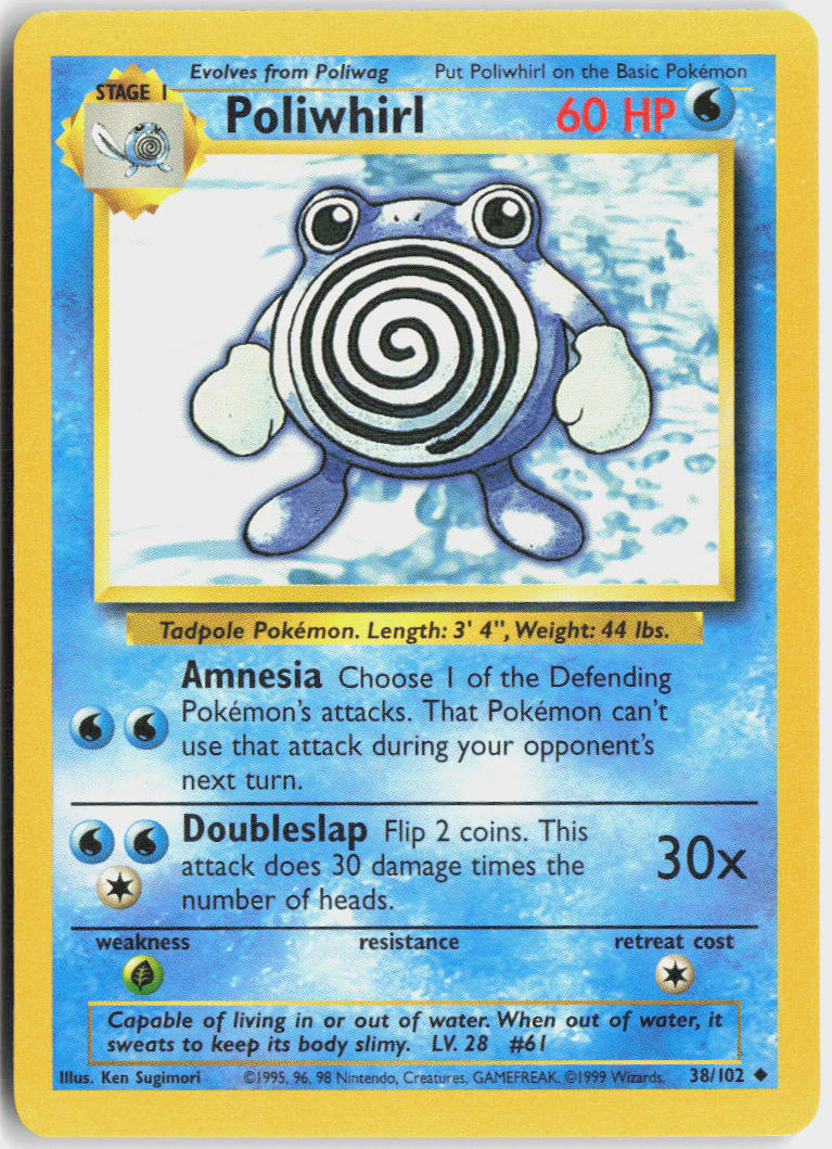Poliwhirl - Base Set #38/102 - Lightly Played - Normal