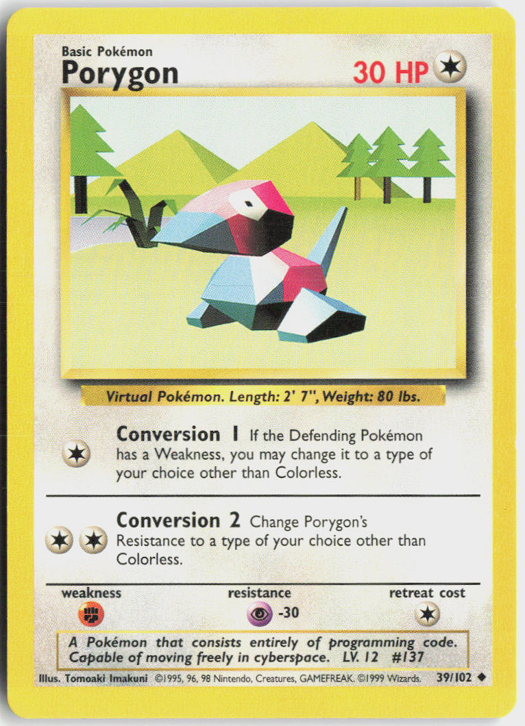 Porygon - Base Set #39/102 - Lightly Played - Normal