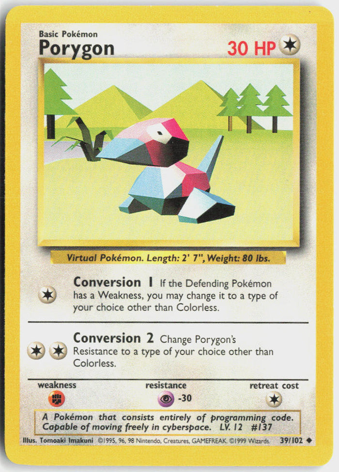 Porygon - Base Set #39/102 - Lightly Played - Normal