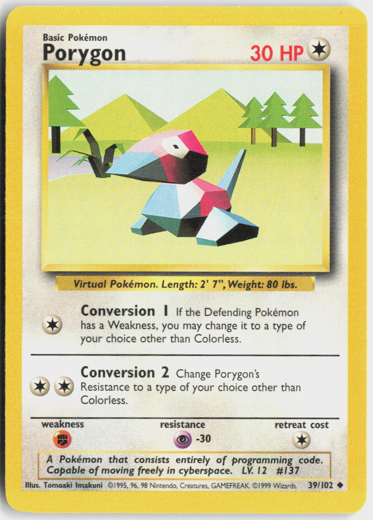 Porygon - Base Set #39/102 - Lightly Played - Normal