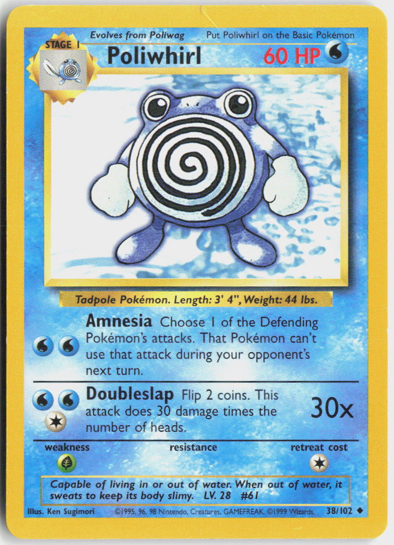 Poliwhirl - Base Set #38/102 - Lightly Played - Normal