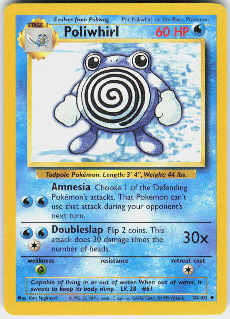 Poliwhirl - Base Set #38/102 - Lightly Played - Normal