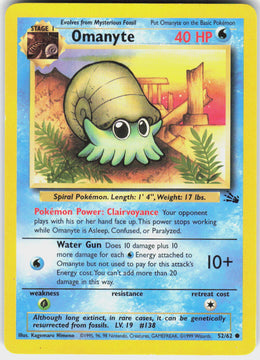 Omanyte - Fossil #52/62 - Lightly Played - Normal