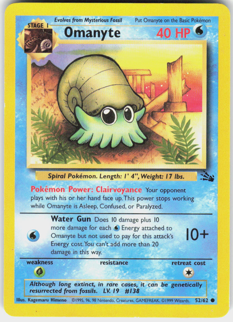 Omanyte - Fossil #52/62 - Lightly Played - Normal