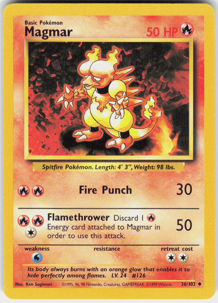 Magmar - Base Set #36/102 - Lightly Played - Normal