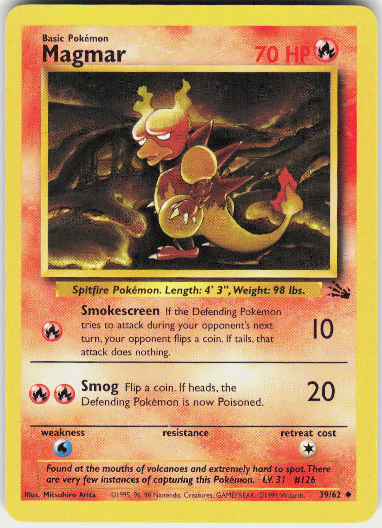 Magmar - Fossil #39/62 - Lightly Played - Normal