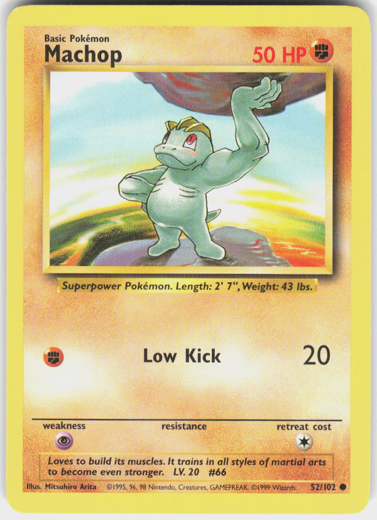Machop - Base Set #52/102 - Lightly Played - Normal