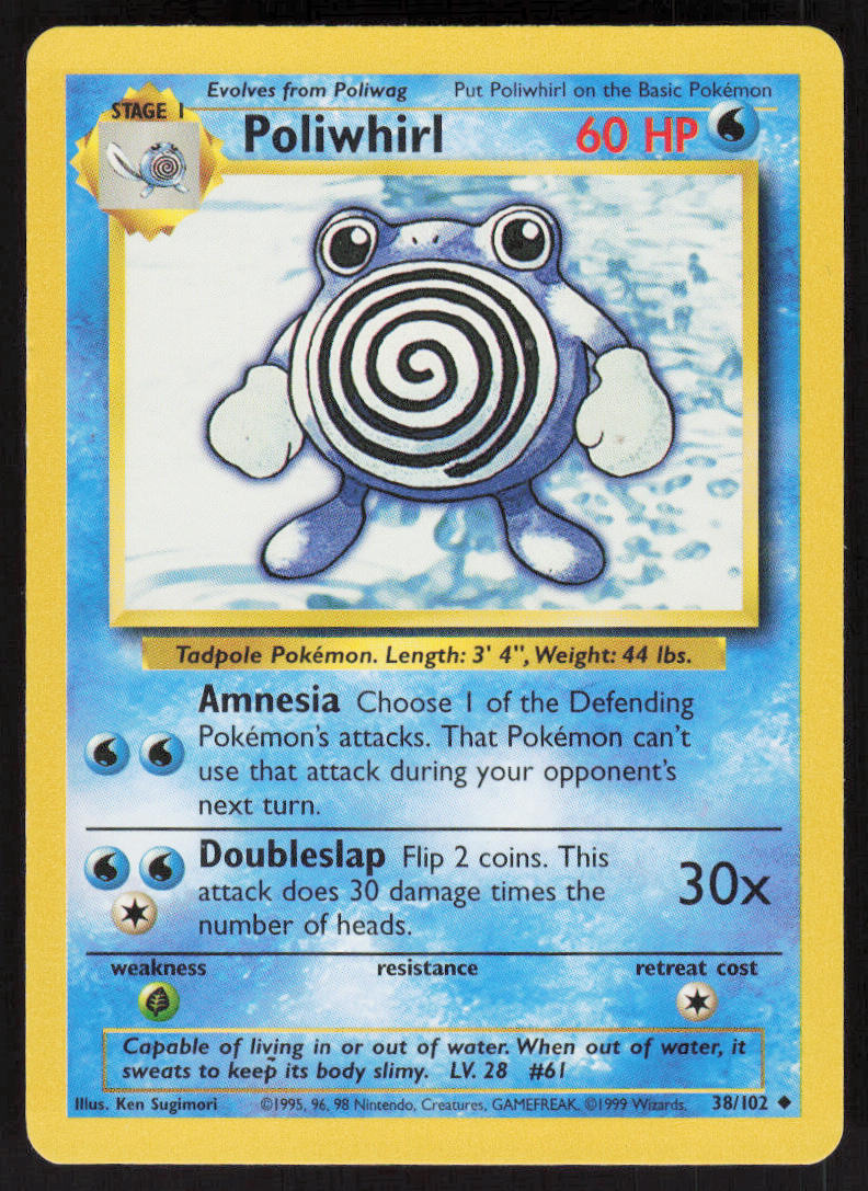 Poliwhirl - Base Set #38/102 - Lightly Played - Normal