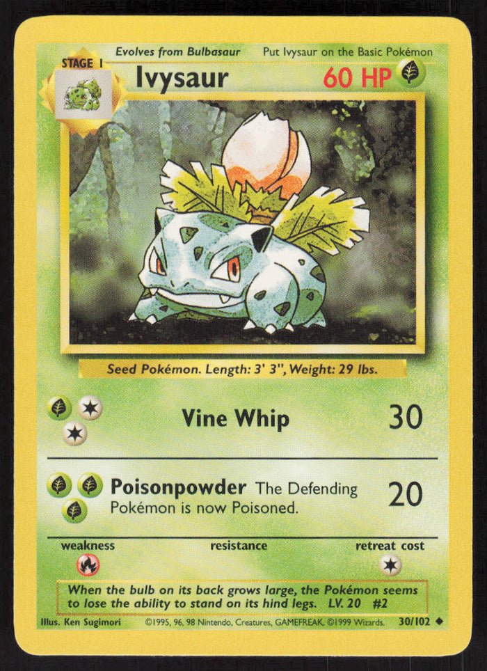 Ivysaur - Base Set #30/102 - Lightly Played - Normal