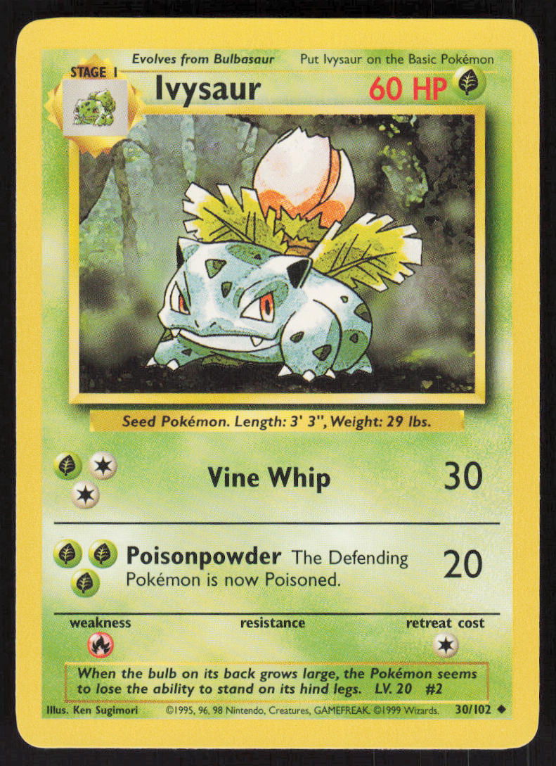 Ivysaur - Base Set #30/102 - Lightly Played - Normal