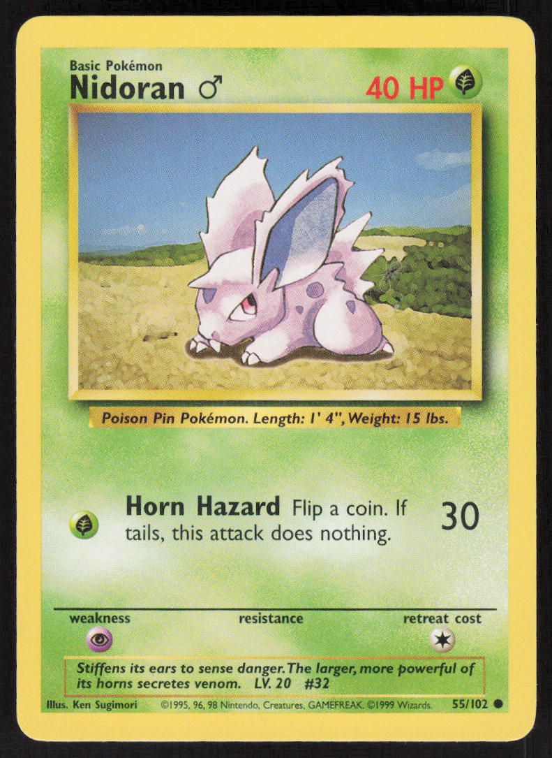 Nidoran♂ - Base Set #55/102 - Lightly Played - Normal
