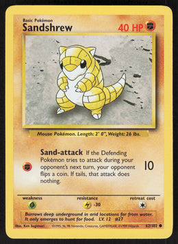 Sandshrew - Base Set #62/102 - Lightly Played - Normal